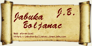 Jabuka Boljanac vizit kartica